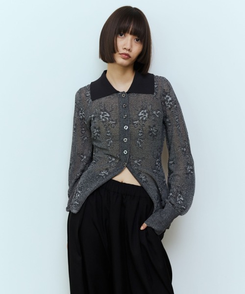 flaeu(フラユ)の「Floral Lace Knit Cardigan(カーディガン/ボレロ・レディース・ホワイト/ブラウン/ブラック・FREE)」の15枚目の写真