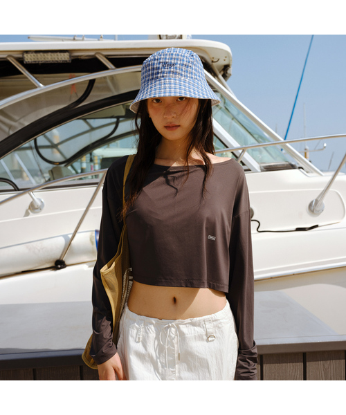 URAGO(ユラーゴ)の「Cover up nylon t-shirt_3colors(Tシャツ/カットソー・レディース・チャコールグレー/ホワイト/スカイブルー・FREE)」の1枚目の写真