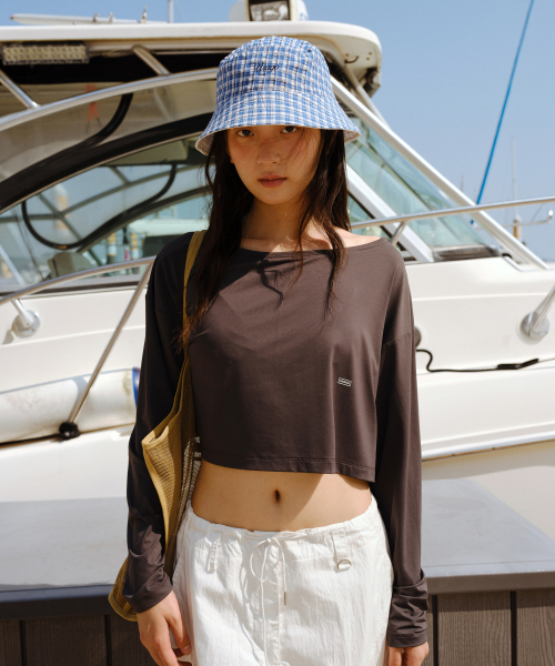 URAGO(ユラーゴ)の「Cover up nylon t-shirt_3colors(Tシャツ/カットソー・レディース・チャコールグレー/ホワイト/スカイブルー・FREE)」の7枚目の写真