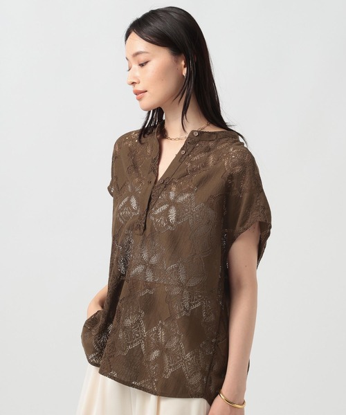 BAYFLOW(ベイフロー)の「フレンチスリーブレースブラウス(シャツ/ブラウス・レディース・オフホワイト/ブラウン/ブラック・FREE)」の3枚目の写真