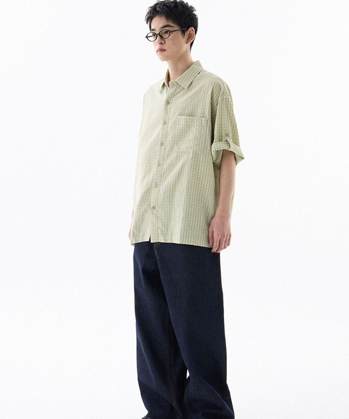F.ILLUMINATE（フィルミネイト）の「【UNISEX】Filluminate／チェック半袖シャツ（シャツ/ブラウス・レディース・ブラック/ライトグリーン・MEDIUM/SMALL）」の9枚目の写真