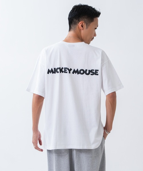 MICKEY MOUSE（ミッキーマウス）の「【MICKEY MOUSE】ミッキーマウス オーバーサイズ 半袖Ｔシャツ（Tシャツ/カットソー・メンズ・グレー/ホワイト系/ホワイト/ネイビー系・LARGE/MEDIUM/X-LARGE）」の7枚目の写真