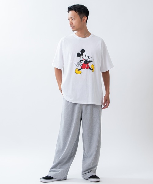 MICKEY MOUSE（ミッキーマウス）の「【MICKEY MOUSE】ミッキーマウス オーバーサイズ 半袖Ｔシャツ（Tシャツ/カットソー・メンズ・グレー/ホワイト系/ホワイト/ネイビー系・LARGE/MEDIUM/X-LARGE）」の16枚目の写真