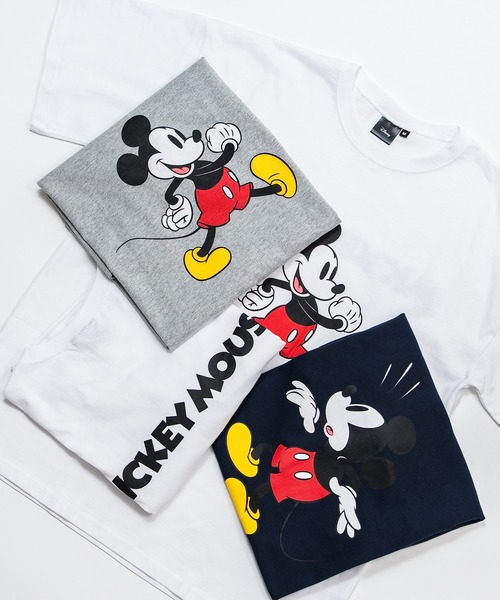 MICKEY MOUSE（ミッキーマウス）の「【MICKEY MOUSE】ミッキーマウス オーバーサイズ 半袖Ｔシャツ（Tシャツ/カットソー・メンズ・グレー/ホワイト系/ホワイト/ネイビー系・LARGE/MEDIUM/X-LARGE）」の15枚目の写真