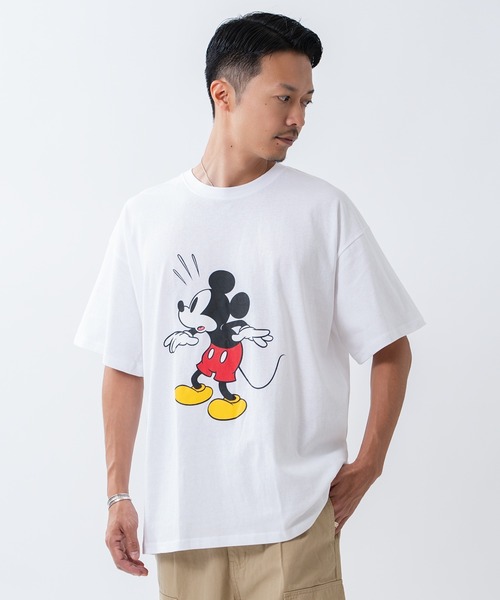 MICKEY MOUSE（ミッキーマウス）の「【MICKEY MOUSE】ミッキーマウス オーバーサイズ 半袖Ｔシャツ（Tシャツ/カットソー・メンズ・グレー/ホワイト系/ホワイト/ネイビー系・LARGE/MEDIUM/X-LARGE）」の17枚目の写真