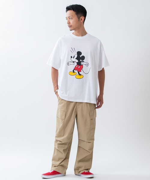 MICKEY MOUSE（ミッキーマウス）の「【MICKEY MOUSE】ミッキーマウス オーバーサイズ 半袖Ｔシャツ（Tシャツ/カットソー・メンズ・グレー/ホワイト系/ホワイト/ネイビー系・LARGE/MEDIUM/X-LARGE）」の20枚目の写真