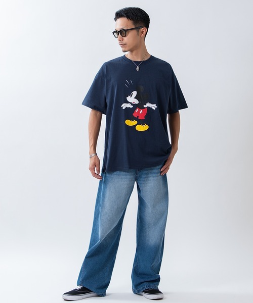 MICKEY MOUSE（ミッキーマウス）の「【MICKEY MOUSE】ミッキーマウス オーバーサイズ 半袖Ｔシャツ（Tシャツ/カットソー・メンズ・グレー/ホワイト系/ホワイト/ネイビー系・LARGE/MEDIUM/X-LARGE）」の13枚目の写真