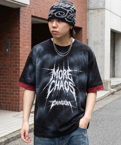 ARULE（アルール）の「A'GEM/9 × .kom 『ARULE/アルール』Smoke Graphic Layered T-Shirt/スモークグラフィック レイヤードTシャツ（Tシャツ/カットソー・メンズ・ホワイト/ブラック・FREE）」の2枚目の写真