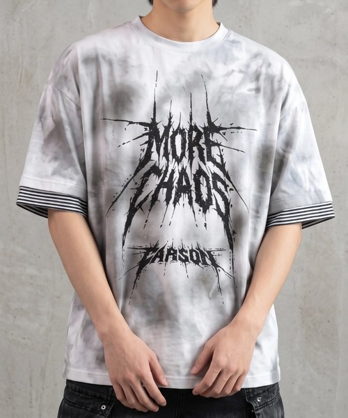 ARULE（アルール）の「A'GEM/9 × .kom 『ARULE/アルール』Smoke Graphic Layered T-Shirt/スモークグラフィック レイヤードTシャツ（Tシャツ/カットソー・メンズ・ホワイト/ブラック・FREE）」の4枚目の写真