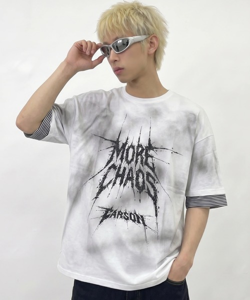 ARULE（アルール）の「A'GEM/9 × .kom 『ARULE/アルール』Smoke Graphic Layered T-Shirt/スモークグラフィック レイヤードTシャツ（Tシャツ/カットソー・メンズ・ホワイト/ブラック・FREE）」の3枚目の写真