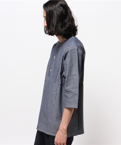 OUTLET（アウトレット）の「【BLOOM&BRANCH】MANシャンブレークルーBL（シャツ/ブラウス・メンズ・インディゴブルー・MEDIUM/LARGE）」の7枚目の写真