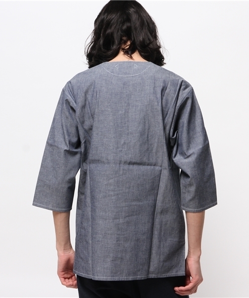 OUTLET（アウトレット）の「【BLOOM&BRANCH】MANシャンブレークルーBL（シャツ/ブラウス・メンズ・インディゴブルー・MEDIUM/LARGE）」の2枚目の写真