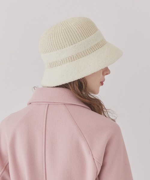 Chapeau d' O（シャポードオー）の「Chapeau d' O  TM Hem Boucle Tulip / シャポードオー（ハット・レディース・ブラック/ライトベージュ・M/57.5cm）」の11枚目の写真