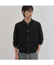 WORK ON BODY OFF（ワークオンボディオフ）の「スカシセミオーバーフィットコットンカーディガン[ブラック]（カーディガン/ボレロ）」