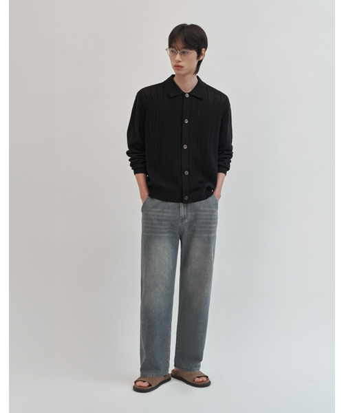 WORK ON BODY OFF（ワークオンボディオフ）の「スカシセミオーバーフィットコットンカーディガン[ブラック]（カーディガン/ボレロ・メンズ・ブラック・LARGE/X-LARGE）」の10枚目の写真