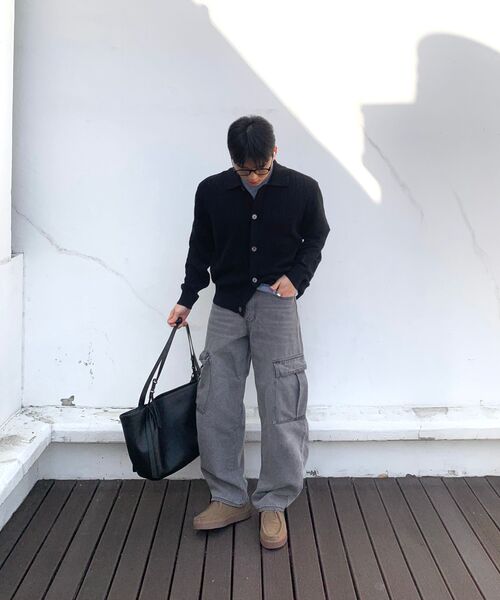 WORK ON BODY OFF（ワークオンボディオフ）の「スカシセミオーバーフィットコットンカーディガン[ブラック]（カーディガン/ボレロ・メンズ・ブラック・LARGE/X-LARGE）」の7枚目の写真