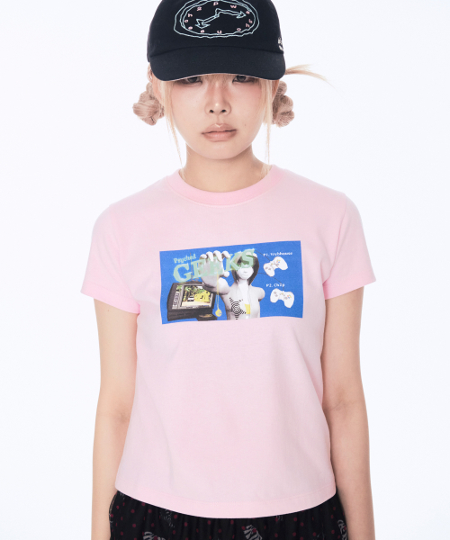 WEBHOUSE（ウェブハウス）の「[ウェブハウスXシーエイチツーピー] サイクトギークスエンジェルT - ピンク（Tシャツ/カットソー・レディース・その他・FREE）」の2枚目の写真