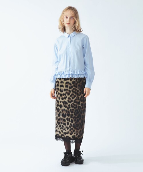 Ray BEAMS（レイビームス）の「フリルヘム レギュラーカラー シャツ（シャツ/ブラウス・レディース・ホワイト/サックスブルー・ONE SIZE）」の9枚目の写真