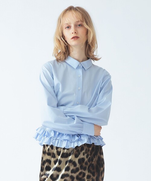 Ray BEAMS（レイビームス）の「フリルヘム レギュラーカラー シャツ（シャツ/ブラウス・レディース・ホワイト/サックスブルー・ONE SIZE）」の12枚目の写真