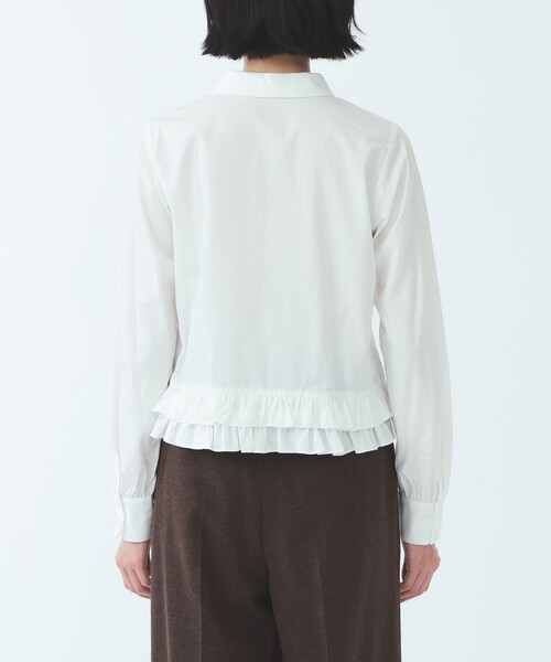 Ray BEAMS（レイビームス）の「フリルヘム レギュラーカラー シャツ（シャツ/ブラウス・レディース・ホワイト/サックスブルー・ONE SIZE）」の6枚目の写真