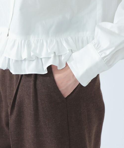 Ray BEAMS（レイビームス）の「フリルヘム レギュラーカラー シャツ（シャツ/ブラウス・レディース・ホワイト/サックスブルー・ONE SIZE）」の8枚目の写真