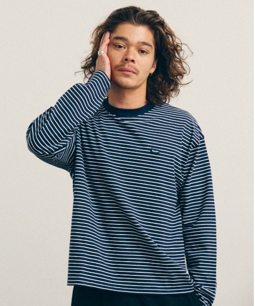 HUF(ハフ)の「AIR FLOW LS BORDER CREW(Tシャツ/カットソー・メンズ・ネイビー/グリーン系その他・XL/S/L/M)」の17枚目の写真