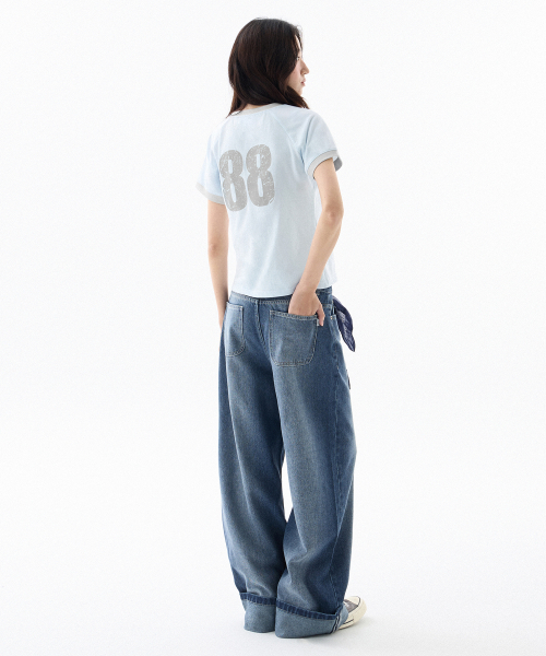 F.ILLUMINATE(フィルミネイト)の「(W) 88 リンガーTシャツ-マゼンタ(Tシャツ/カットソー・レディース・その他・SMALL/MEDIUM)」の5枚目の写真