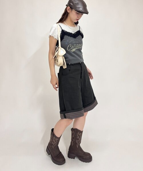 w closet(ダブルクローゼット)の「折り返しハーフパンツ(その他パンツ・レディース・ブラック/ブラウン/ブルー・SMALL/MEDIUM)」の5枚目の写真