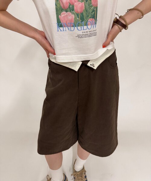 w closet(ダブルクローゼット)の「折り返しハーフパンツ(その他パンツ・レディース・ブラック/ブラウン/ブルー・SMALL/MEDIUM)」の8枚目の写真