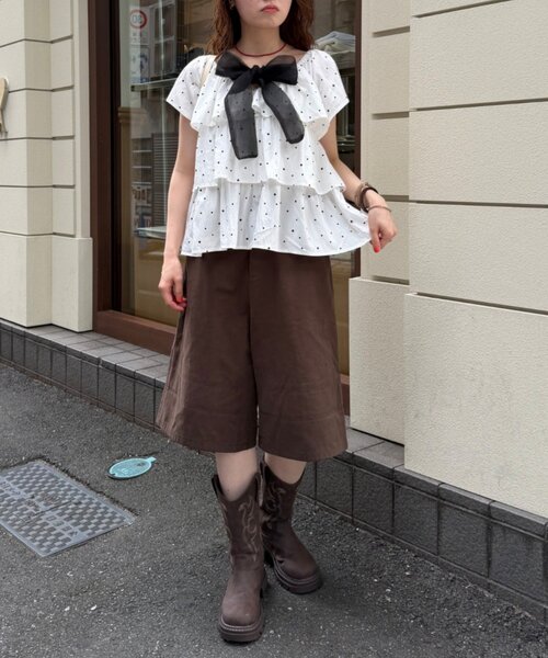 w closet(ダブルクローゼット)の「折り返しハーフパンツ(その他パンツ・レディース・ブラック/ブラウン/ブルー・SMALL/MEDIUM)」の13枚目の写真