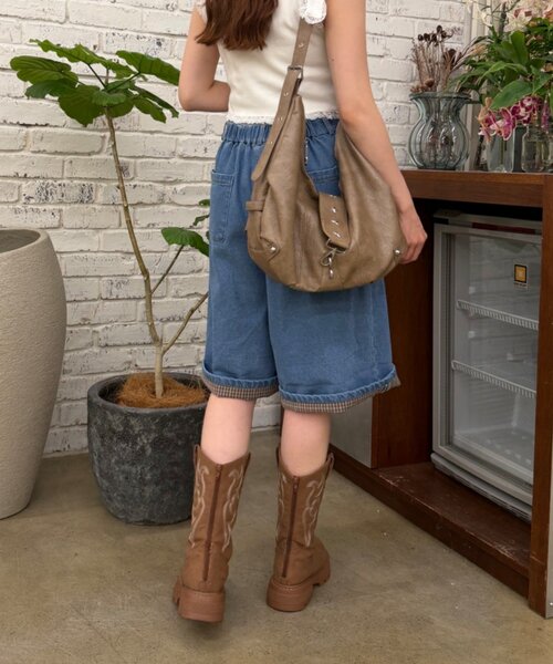 w closet(ダブルクローゼット)の「折り返しハーフパンツ(その他パンツ・レディース・ブラック/ブラウン/ブルー・SMALL/MEDIUM)」の12枚目の写真