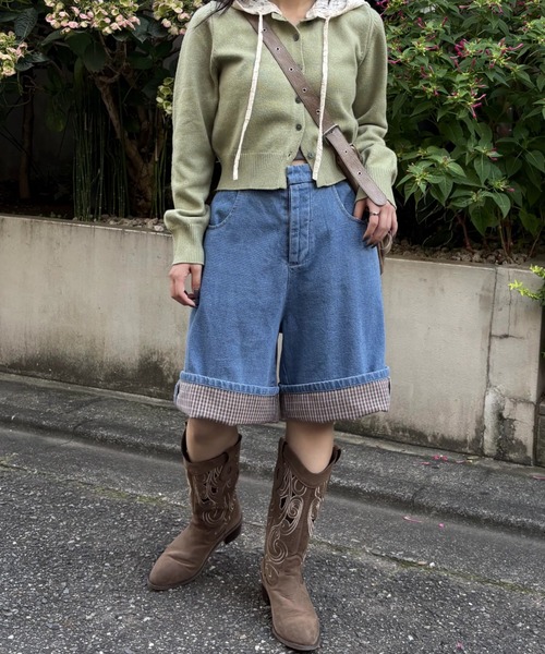 w closet(ダブルクローゼット)の「折り返しハーフパンツ(その他パンツ・レディース・ブラック/ブラウン/ブルー・SMALL/MEDIUM)」の16枚目の写真