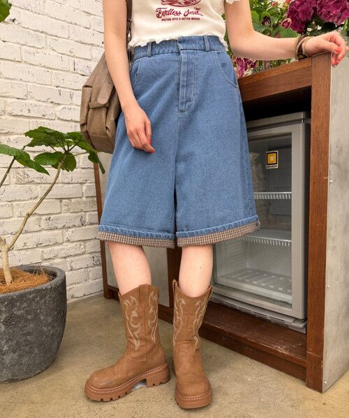 w closet(ダブルクローゼット)の「折り返しハーフパンツ(その他パンツ・レディース・ブラック/ブラウン/ブルー・SMALL/MEDIUM)」の18枚目の写真