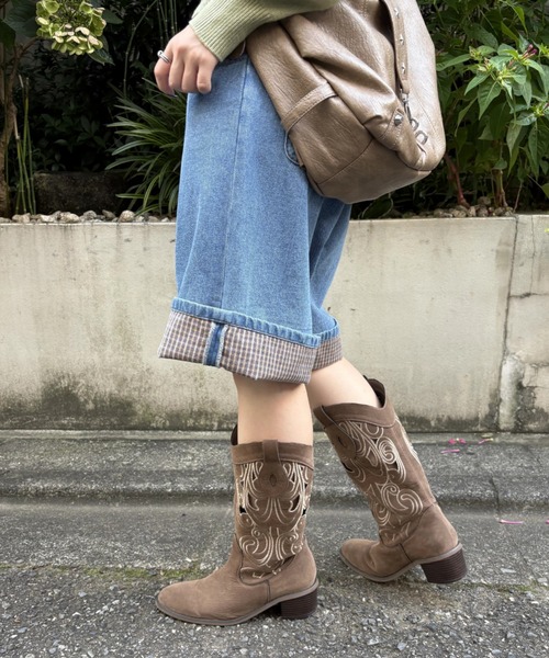 w closet(ダブルクローゼット)の「折り返しハーフパンツ(その他パンツ・レディース・ブラック/ブラウン/ブルー・SMALL/MEDIUM)」の14枚目の写真