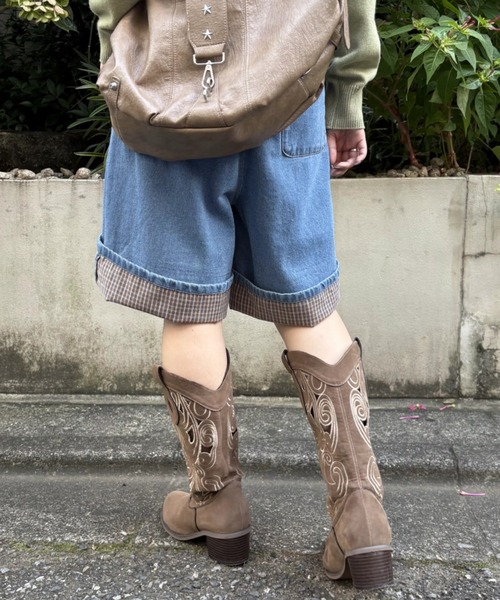 w closet(ダブルクローゼット)の「折り返しハーフパンツ(その他パンツ・レディース・ブラック/ブラウン/ブルー・SMALL/MEDIUM)」の15枚目の写真