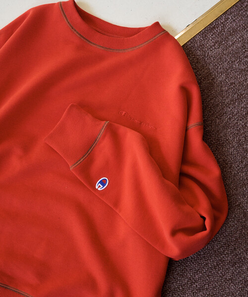FREAK'S STORE(フリークスストア)の「限定展開 Champion × FREAK'S STORE/チャンピオン 別注 配色 ステッチ クルーネック スウェット(スウェット・レディース・ライトグレー/ブラック/レッド/ネイビー/グレー・フリ-)」の12枚目の写真