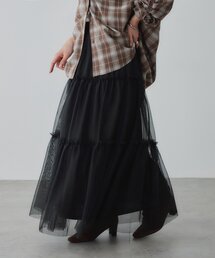 チュールフレアスカート