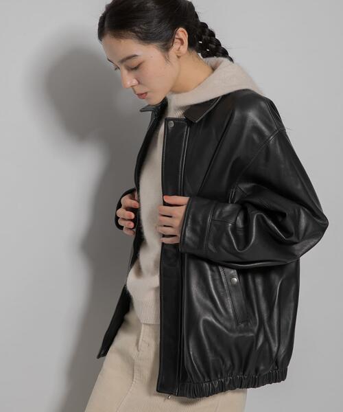 EKAL(エカル)の「SHEEP LEATHER JACKET(その他アウター・レディース・ブラック・ONE)」の5枚目の写真