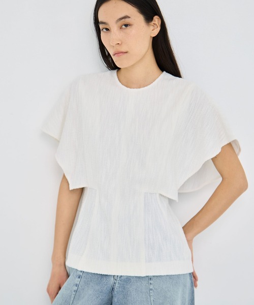 AKIRANAKA(アキラナカ)の「【AKIRANAKA/アキラナカ】Katja jersey pullover BK(Tシャツ/カットソー・レディース・ブラック/ホワイト・2/1)」の2枚目の写真