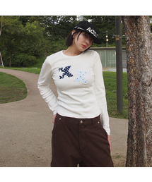 KKドットパッチコージー長袖Tシャツ(2色)