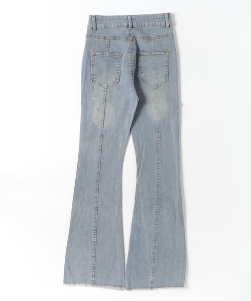 SALTMINT(ソルトミント)の「サイドリボンフレアデニムパンツ(デニムパンツ・レディース・ブルー・XS/S/M/L)」の2枚目の写真