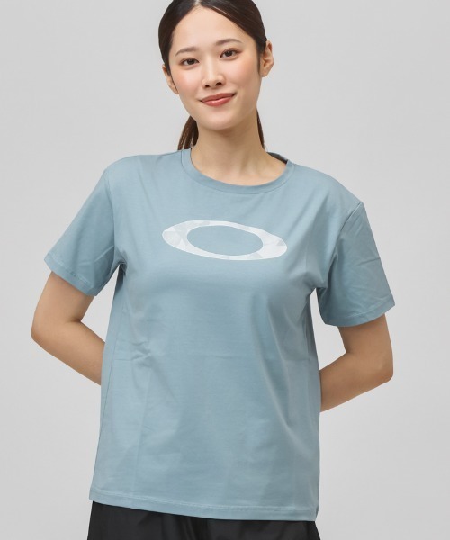 OAKLEY(オークリー)の「オークリー OAKLEY RADIANT TC S/S BOX LOGO TEE 12.0(Tシャツ/カットソー・レディース・ブラック/サックスブルー・L/M)」の1枚目の写真