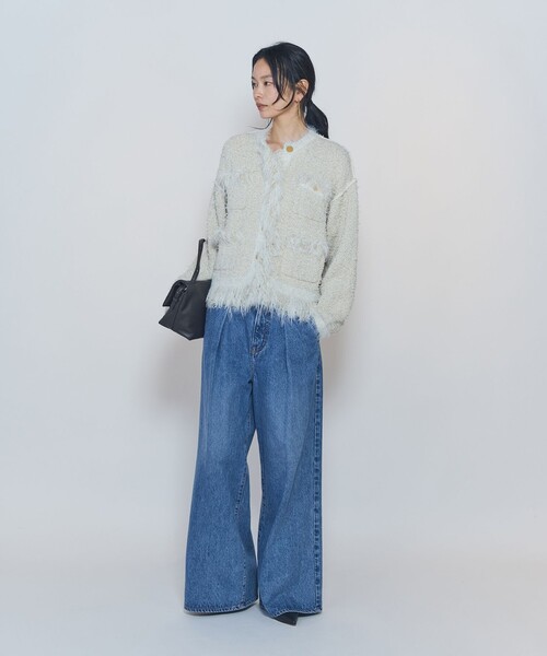 1er Arrondissement(プルミエアロンディスモン)の「【WEB限定カラーあり】"La Seine"ツイードニットジャケット(スーツジャケット・レディース・ブラウン系その他5/ブルー系その他3/アイボリー・FREE)」の10枚目の写真