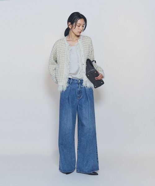 1er Arrondissement(プルミエアロンディスモン)の「【WEB限定カラーあり】"La Seine"ツイードニットジャケット(スーツジャケット・レディース・ブラウン系その他5/ブルー系その他3/アイボリー・FREE)」の12枚目の写真