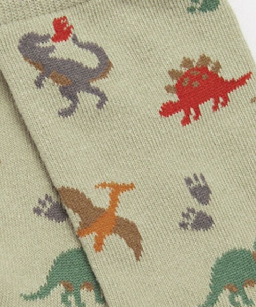 BRANSHES(ブランシェス)の「恐竜総柄ソックス(ソックス/靴下・キッズ・ブラック/カーキ・19-21㎝/16-18㎝/13-15㎝)」の8枚目の写真