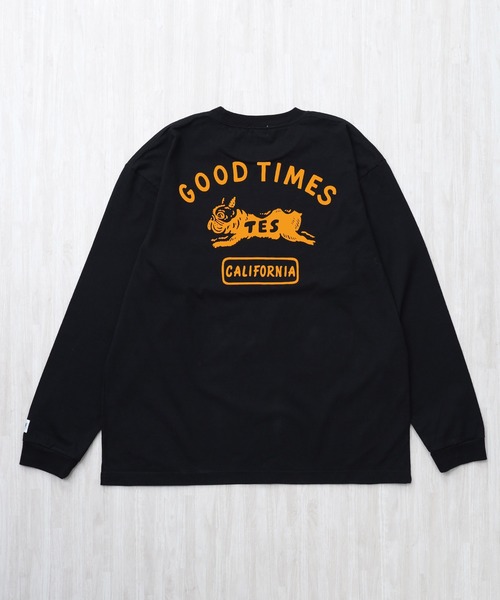 The Endless Summer(エンドレスサマー)の「TES GOOD TIME FLOCK PT LONG SLEEVE T-SHIRT / ロンT(Tシャツ/カットソー・メンズ・ホワイト/チャコール/ブラック/グレー・X-LARGE/XX-LARGE/SMALL/LARGE/MEDIUM)」の2枚目の写真