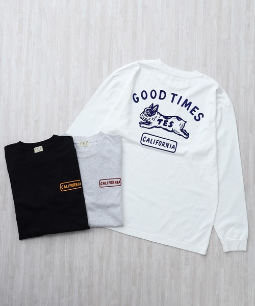 The Endless Summer(エンドレスサマー)の「TES GOOD TIME FLOCK PT LONG SLEEVE T-SHIRT / ロンT(Tシャツ/カットソー・メンズ・ホワイト/チャコール/ブラック/グレー・X-LARGE/XX-LARGE/SMALL/LARGE/MEDIUM)」の5枚目の写真