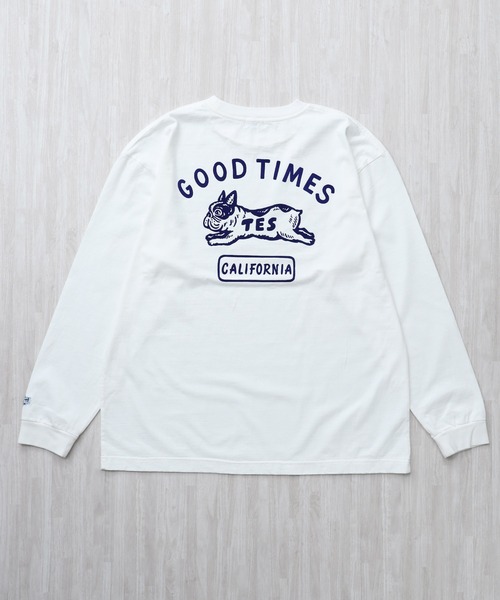 The Endless Summer(エンドレスサマー)の「TES GOOD TIME FLOCK PT LONG SLEEVE T-SHIRT / ロンT(Tシャツ/カットソー・メンズ・ホワイト/チャコール/ブラック/グレー・X-LARGE/XX-LARGE/SMALL/LARGE/MEDIUM)」の6枚目の写真