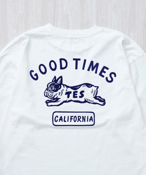 The Endless Summer(エンドレスサマー)の「TES GOOD TIME FLOCK PT LONG SLEEVE T-SHIRT / ロンT(Tシャツ/カットソー・メンズ・ホワイト/チャコール/ブラック/グレー・X-LARGE/XX-LARGE/SMALL/LARGE/MEDIUM)」の7枚目の写真