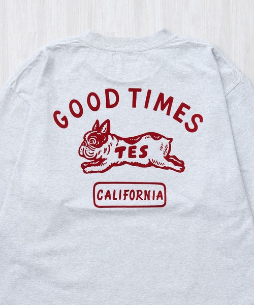 The Endless Summer(エンドレスサマー)の「TES GOOD TIME FLOCK PT LONG SLEEVE T-SHIRT / ロンT(Tシャツ/カットソー・メンズ・ホワイト/チャコール/ブラック/グレー・X-LARGE/XX-LARGE/SMALL/LARGE/MEDIUM)」の18枚目の写真
